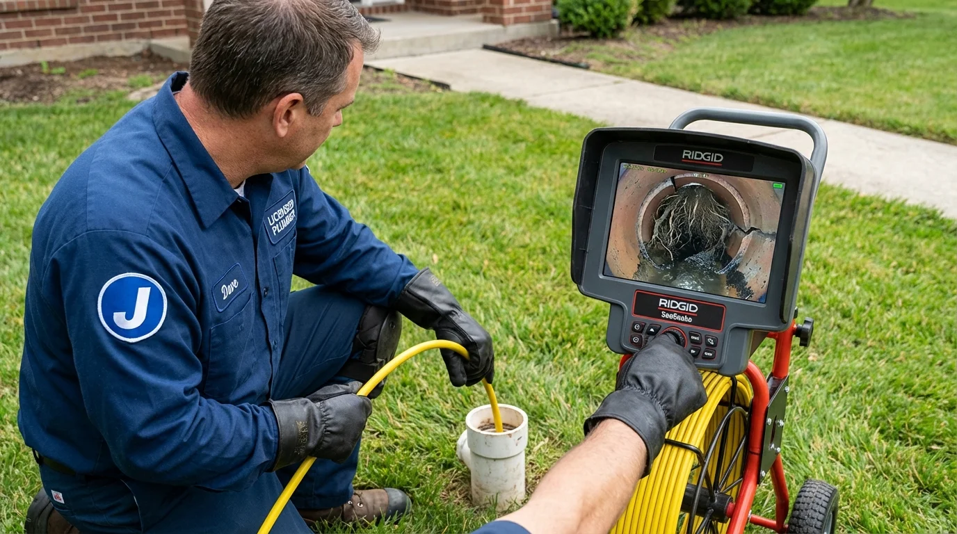Sewer camera inspection being performed by Johns Plumbing LLC in Wonder Lake